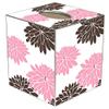 Mod Mum Pink and Brown Paper Mache Tissue Box Cover view 1