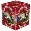 Santa with Children on Red Provincial Paper Mache Tissue Box Cover view 1