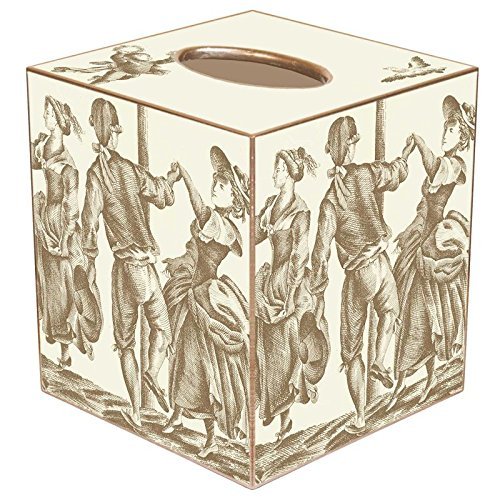Ivory Toile Tissue Box Cover by Marye-Kelley