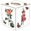 Marye-Kelley White-Pink Hydrangea, Rose, Hollyhock & Hyacinth Paper Mache Tissue Box Cover view 1