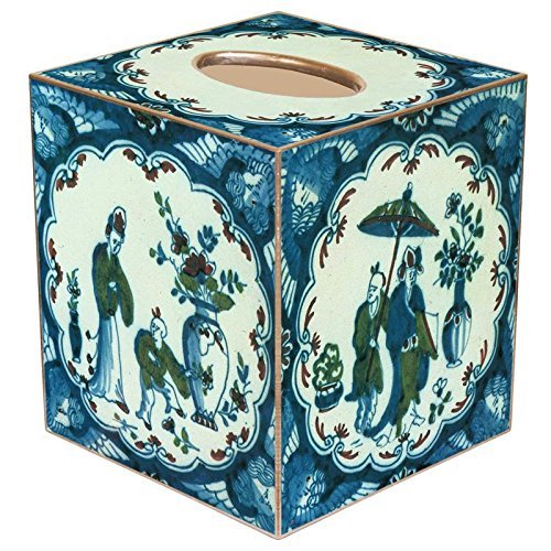 Marye-Kelley Chinese Porcelain Paper Mache Tissue Box Cover