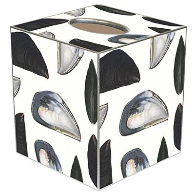Mussel Shells Paper Mache Tissue Box Cover