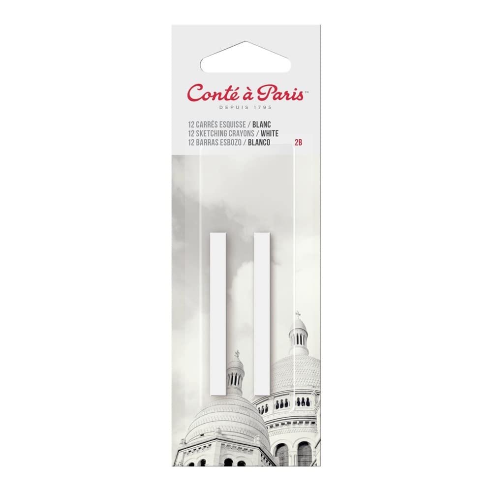 Cont Paris Sketching Carr Crayons, 2 Pack, White 2B