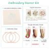Harimau 3 Pack Embroidery Kit for Beginners , Floral Plant Pattern,Cross Stitch Kits Set , Including Stamped Embroidery Cloth with 3 Embroidery Hoops, Color Threads and Tools (Flower) view 2