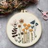 Harimau 3 Pack Embroidery Kit for Beginners , Floral Plant Pattern,Cross Stitch Kits Set , Including Stamped Embroidery Cloth with 3 Embroidery Hoops, Color Threads and Tools (Flower) view 3