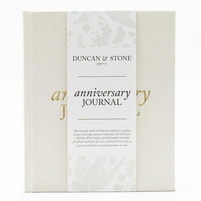 DUNCAN & STONE PAPER CO. Anniversary Journals for Couples - Wedding Notebook & More - Cute Journals For Couples To Capture Moments (Ivory, 189 Pages)