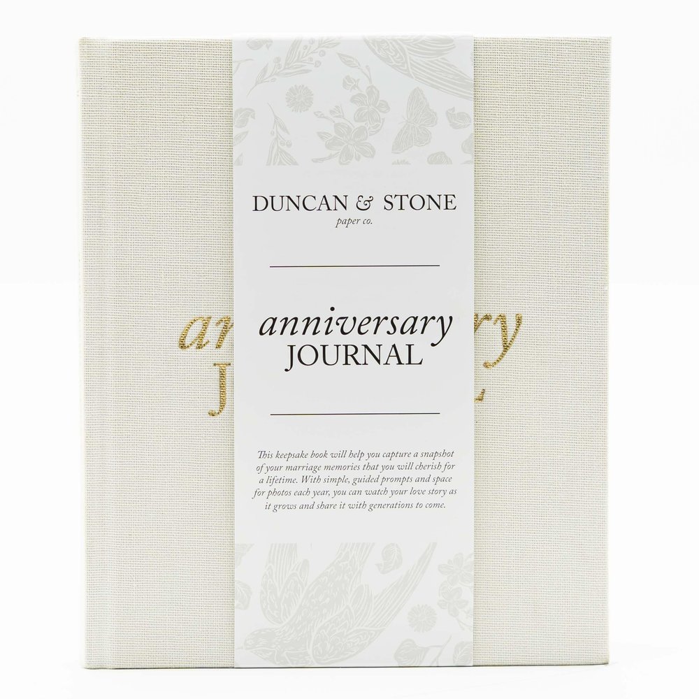 DUNCAN & STONE PAPER CO. Anniversary Journals for Couples - Wedding Notebook & More - Cute Journals For Couples To Capture Moments (Ivory, 189 Pages)