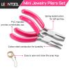 LEONTOOL 6PCS Mini Jewelry Pliers Set, 3 Inches Pliers Set with Long Nose Pliers Bent Nose Pliers Wire Cutters End Cutting Pliers Flat Nose Pliers Bead Chain Electronics Tweezers Jump Ring Opener view 2