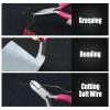 LEONTOOL 6PCS Mini Jewelry Pliers Set, 3 Inches Pliers Set with Long Nose Pliers Bent Nose Pliers Wire Cutters End Cutting Pliers Flat Nose Pliers Bead Chain Electronics Tweezers Jump Ring Opener view 3
