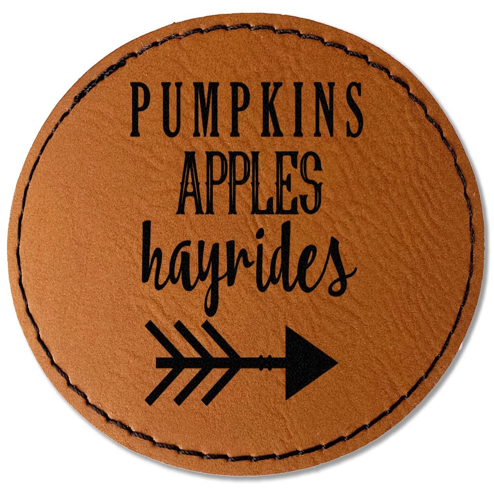 Fall Quotes and Sayings Faux Leather Iron On Patch - Oval