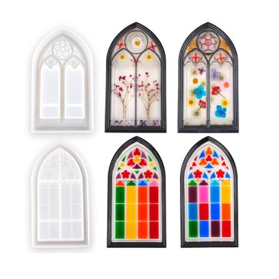 Yalulu 2Pcs Silicone Resin Tray Mold, Window Storage Box Epoxy Resin Casting Molds, Jewelry Box Silicone Mould for Fruit Plate, Jewelry Dish, Home Decoration