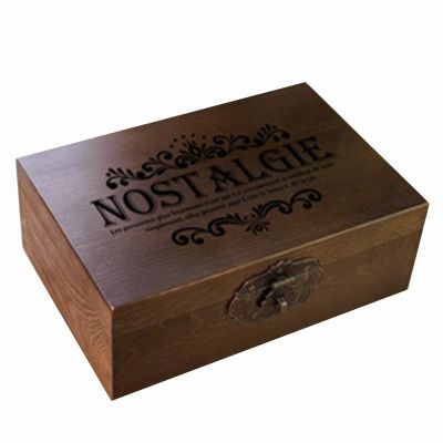 XBAOMING Sewing Kit, Wooden Sewing Box, Antique Storage with Lock, European Retro Sewing Box, Storage Box,E,20X14X9