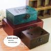 XBAOMING Sewing Kit, Wooden Sewing Box, Antique Storage with Lock, European Retro Sewing Box, Storage Box,E,20X14X9 view 3