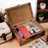 XBAOMING Sewing Kit, Wooden Sewing Box, Antique Storage with Lock, European Retro Sewing Box, Storage Box,E,20X14X9 view 4
