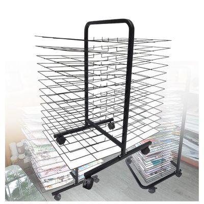 LYLFF Art Drying Rack,Drying Easel,Removable Educational Product Drying Rack with Pulleys,Movable Art Drying Rack for Gouache Painting