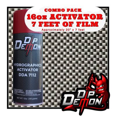 Hydrographic Film Activator Combo Kit Small Scale Carbon Fiber Hydro Dipping 16oz Dip Demon