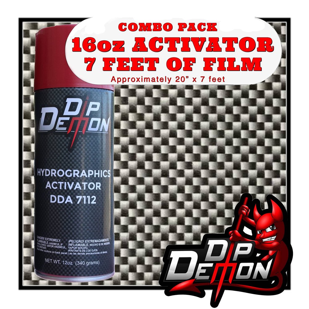 Hydrographic Film Activator Combo Kit Small Scale Carbon Fiber Hydro Dipping 16oz Dip Demon