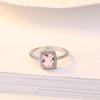 LRGKMCWTOB 925 Sterling Silver Full Pink Crystal Ring Shiny Pink Crystal Ring Square Cut 3Ct Cubic Zirconia Promise Rings CZ Pink Crystal Cocktail Rings Eternity Engagement Wedding Band Ring (US 6) view 3