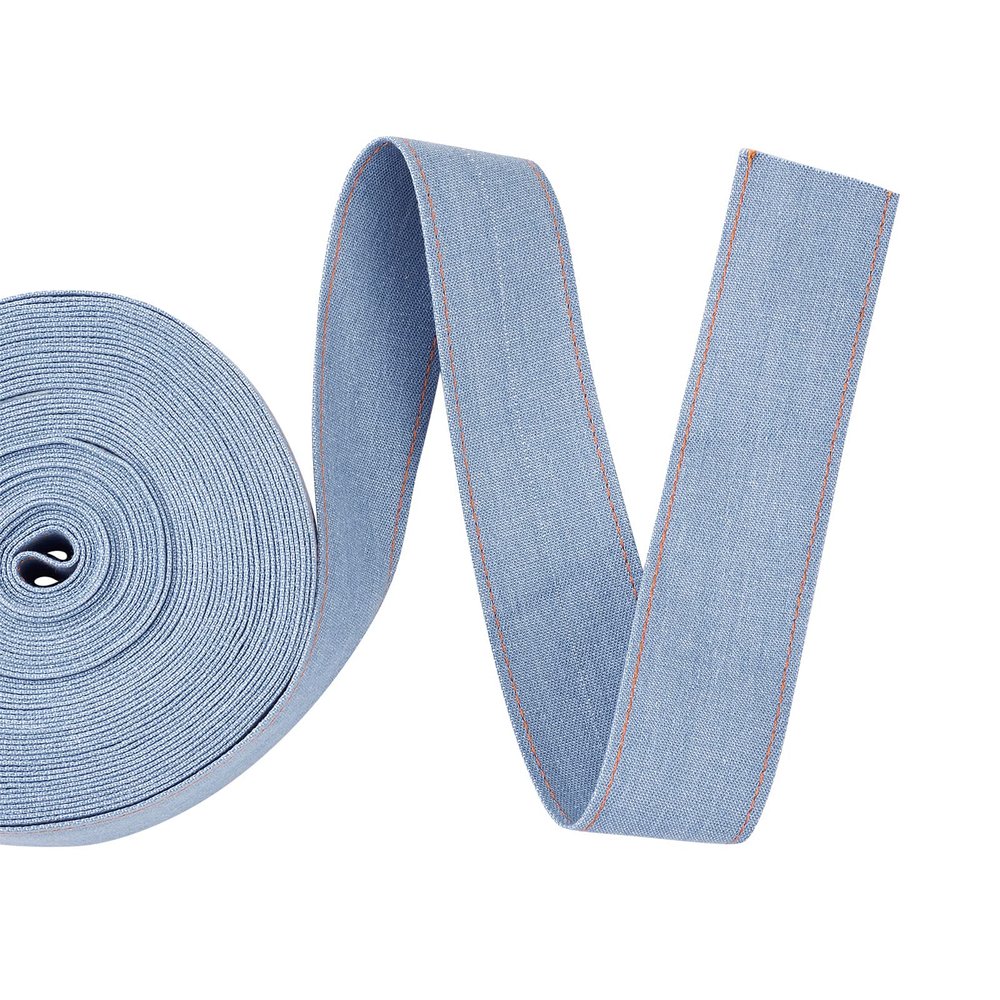 Pandahall 10.93 Yard Stitch Denim Ribbon 1.57 Inches Cornflower Blue Jeans Cloth Fabric Ribbon for Sewing Hairclip Garment Decoration