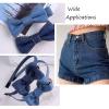 Pandahall 10.93 Yard Stitch Denim Ribbon 1.57 Inches Cornflower Blue Jeans Cloth Fabric Ribbon for Sewing Hairclip Garment Decoration view 4
