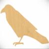 4" Raven Laser Cut Out Wood Shape Craft Supply Unfinished Ornament for Painting DIY Craft Projects Woodcraft Cutout 1/4 Inch Thickness view 1
