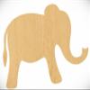 4" Simple Elephant Laser Cut Out Wood Shape Craft Supply Unfinished Ornament for Painting DIY Craft Projects Woodcraft Cutout 1/4 Inch Thickness view 1