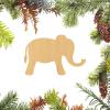 4" Simple Elephant Laser Cut Out Wood Shape Craft Supply Unfinished Ornament for Painting DIY Craft Projects Woodcraft Cutout 1/4 Inch Thickness view 2