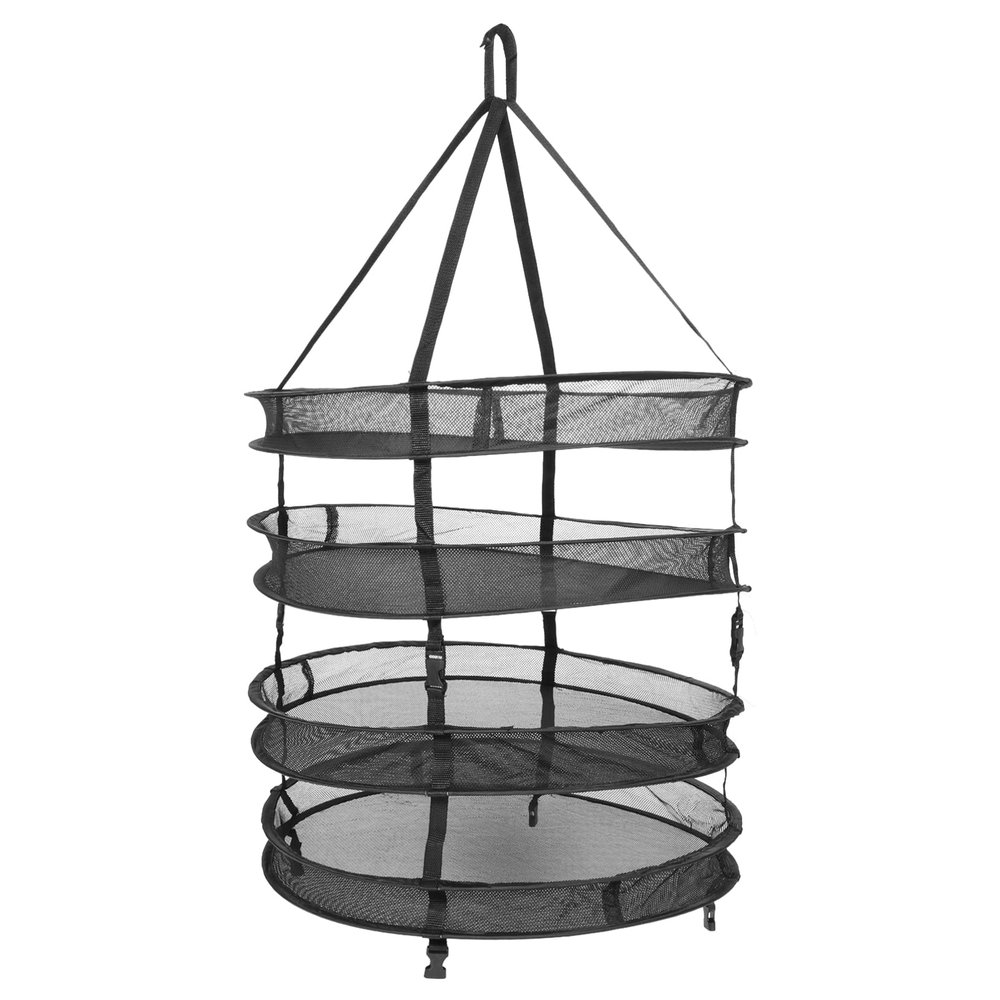Cabilock 1set Round Folding Drying Net Multi-Function Storage Holder for Plants Food and Clothing Layers Lightweight Mesh Design for Efficient Air Drying