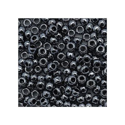100 g TOHO Round Seed Beads Rocailles, Size 11/0, Metallic Hematite (# 81), Japan, Glass