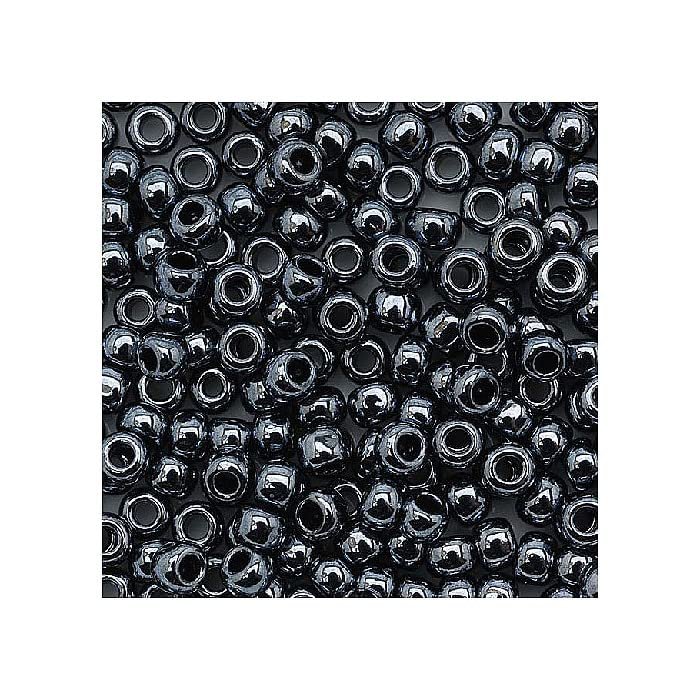 100 g TOHO Round Seed Beads Rocailles, Size 11/0, Metallic Hematite (# 81), Japan, Glass