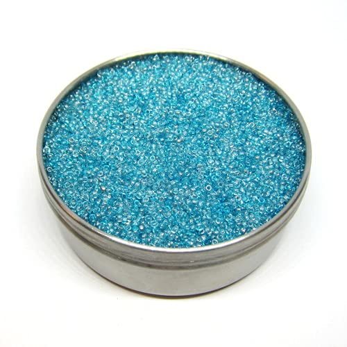 0.71oz Rocailles PRECIOSA Seed Beads 10/0 (Approx. 2.3 mm), Mix of Blue and Silver Metals