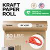 Brown Kraft Paper Roll 24" x 1800" (150 feet) with Cutter - USA-Made Quality Paper 50lb Thickness for Wrapping, Packing, Moving, Shipping, & Crafts/Arts - Natural Kraft Material by IDL Packaging view 2