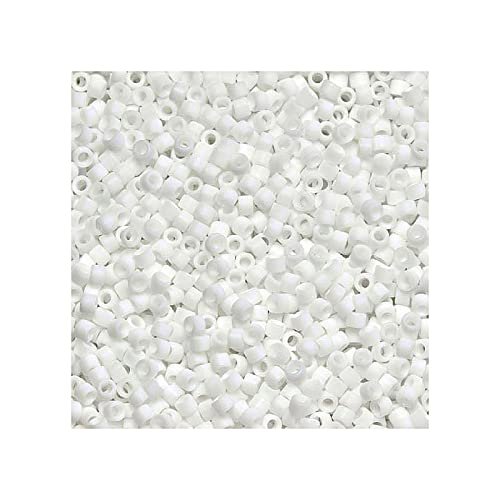 10 g TOHO Round Seed Beads Rocailles, size 11/0, Opaque Frosted White (# 41F), Japan, Glass