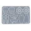 AGCFABS 1Pcs/Pack Halloween Series Full Page Earrings Pendant Silicone Mold Pumpkin Spider Web Ghost Coffin Shaped Charms Molds for Making Pendants Supplies (01) view 1