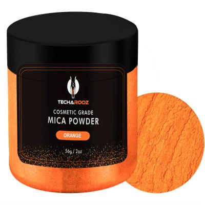 Orange Mica Powder for Epoxy Resin 56g / 2oz. Jar - Techarooz 2 Tone Resin Dye Color Pigment Powder for Lip Gloss, Nails, Colorant for Slime Bath Bombs Soap Making & Polymer Clay