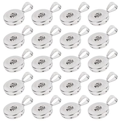 Framendino, 20 Pack 18mm Hang Snap Base Pendants Charms Metal Alloy Button for Interchangeable Snaps Bracelets Necklaces Jewelry Making