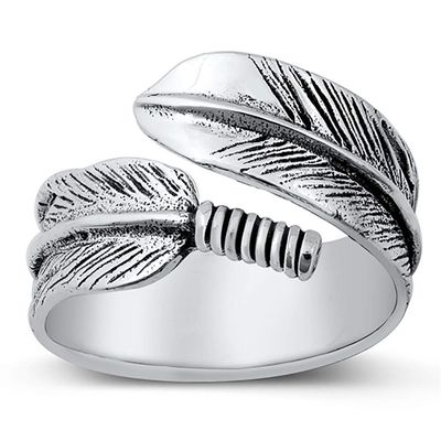 Sterling Silver Feather Quill Pen Design Ring Size 12