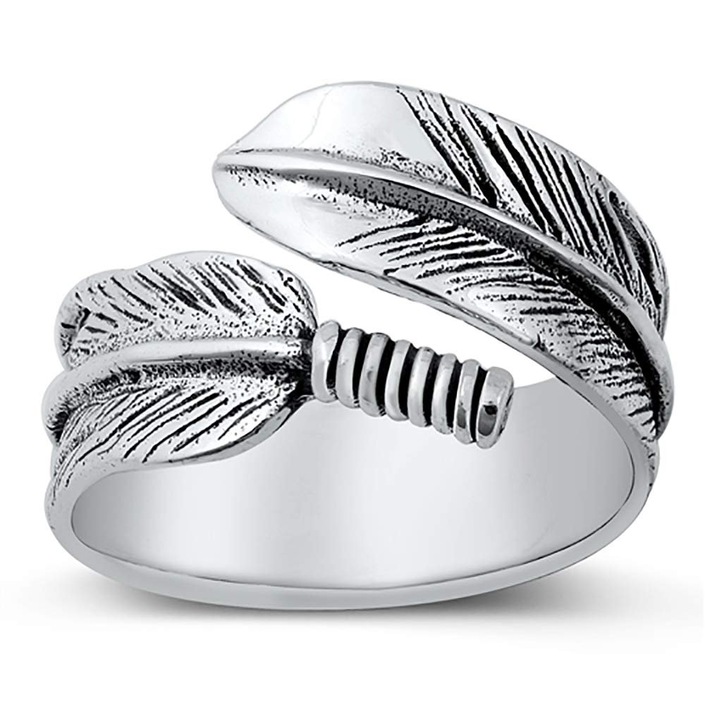 Sterling Silver Feather Quill Pen Design Ring Size 12