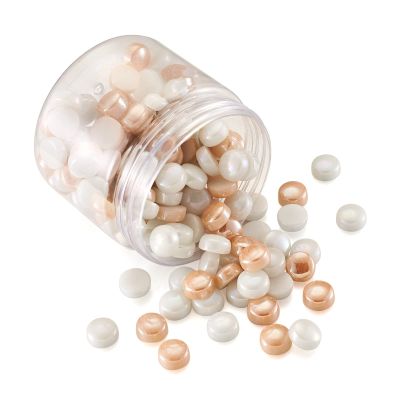 Pandahall 200pcs Flat Round Mosaic Tiles for Crafts Opaque Glass Cabochon Round Dome Flat 11.5-12.5mm for Jewelry Making Setting Bezel Tray Pendants