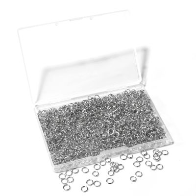 1000 Pcs 5mm Open Jump Rings Rhodium Plated Jump Rings for Jewelry Making Iron Made Single Ring Bulk for DIY Craft Earring Necklace Bracelet Pendant Choker Jewelry Making Findings