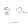 1000 Pcs 8mm Open Jump Rings Rhodium Plated Jump Rings for Jewelry Making Iron Made Single Ring Bulk for DIY Craft Earring Necklace Bracelet Pendant Choker Jewelry Making Finding view 4