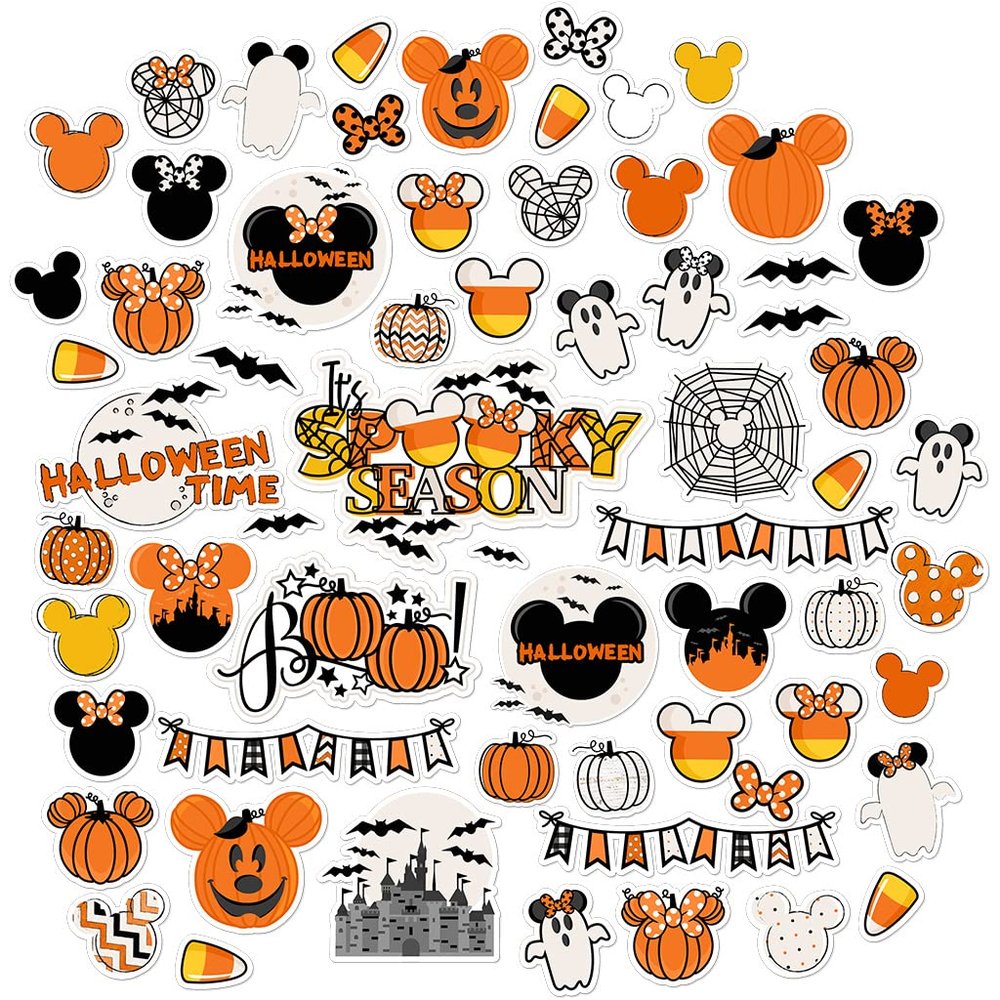 Paper Die Cuts - A Magical Halloween - for Disneyland Walt Disney World - Over 60 Cardstock Scrapbook Die Cuts - by Miss Kate Cuttables