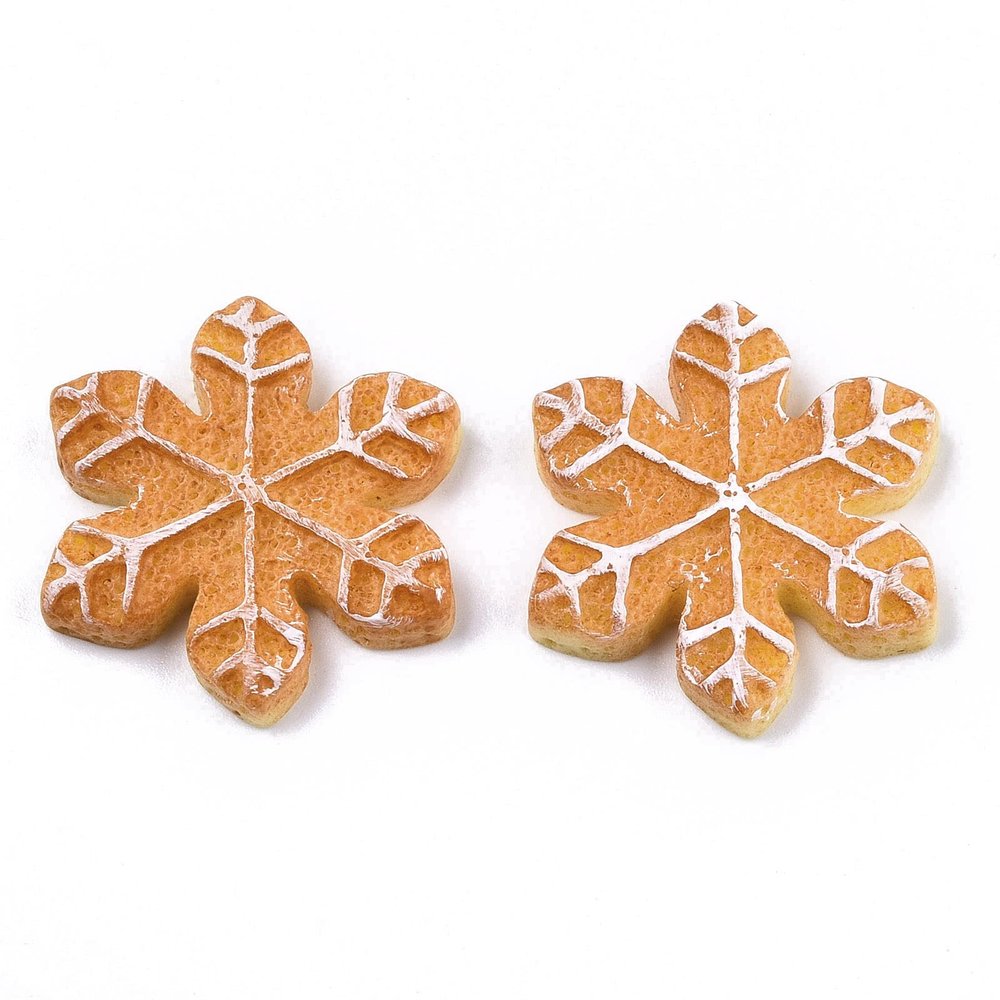 FASHEWELRY 10Pcs Christmas Theme Resin Leaf Charms Ornaments Flatback Biscuits Slime Charms Cookies Embellishments for Scrapbooking Craft Making