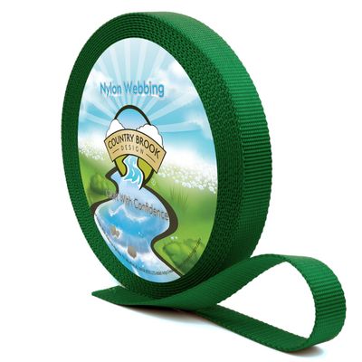 Country Brook Design - Nylon Webbing 1 Inch Straps for Tactical Goods, Backpack Straps, Loops, Slings, Outdoors, Indoors, Crafting, DIY (Christmas Green, 20 Yards)