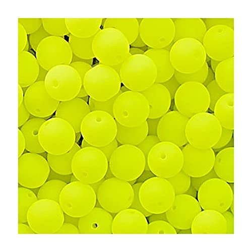 24 pcs Neon Czech Glass Beads with UV Effect 6 mm, Yellow