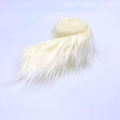Ice Fabrics Craft Faux Fur Fabric Pre Cut Rolls - 4"x60" Fur Ribbon Mohair Fabric Strips - Super Soft and Fuzzy - Perfect for Crafts, Costumes & Decoration - Ivory - 4x60