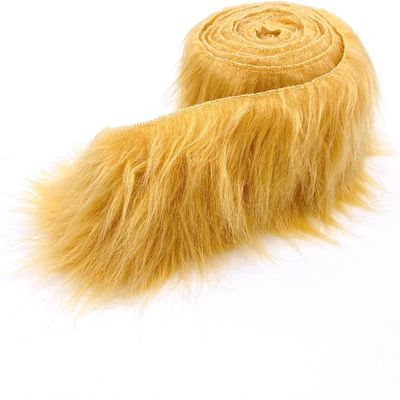 Ice Fabrics Craft Faux Fur Fabric Pre Cut Rolls - 4"x60" Fur Ribbon Mohair Fabric Strips - Super Soft and Fuzzy - Perfect for Crafts, Costumes & Decoration - Latte - 4x60