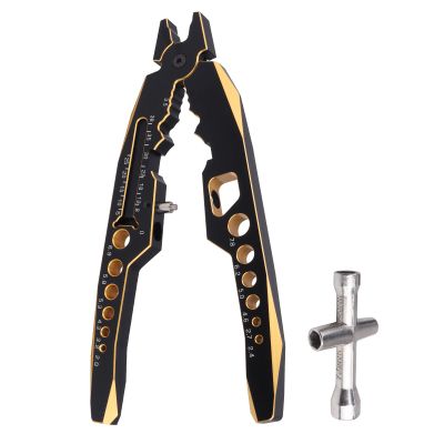 AllinRC AllinRC RC Shock Pliers Multifunction Shocks Tools Rod Ball Clamp RC Shock Shaft Pliers for Traxxas Arrma Axial Redcat Hpi Cars Trucks Crawler Buggy On/Off Road (Black gold)