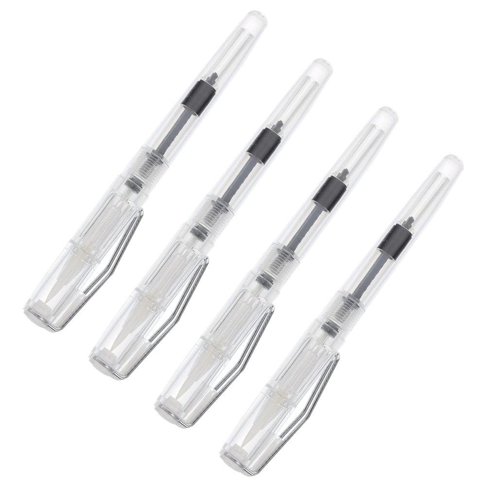 FAVOMOTO 4pcs Watercolor Brush Pen Reusable Nylon Hair Fountain Pens for Calligraphy Painting Writing Easy Ink Refill Smooth Versatile Use for Beginners Students