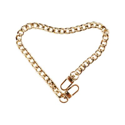 HEEHEE 15.7" (40cm) Purse Chain Strap, Sturdy Flat Iron Replacement Chain with Buckles, Comfortable Shoulder Crossbody Strap for Handbags, Upscale Color Gold Tone, 1 PCS